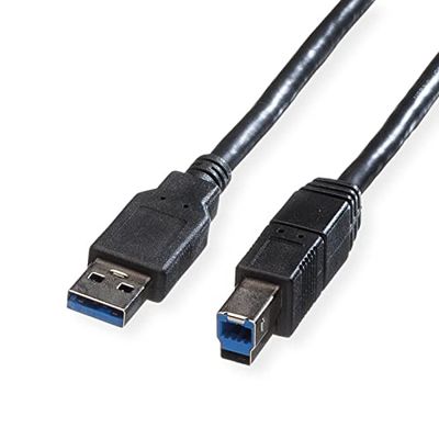 ROLINE USB 3.2 Gen 1 kabel, type A-B, zwart, 3 m