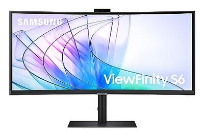 Samsung Ecran PC ViewFinity S65VC, 34" 100Hz - Dalle VA Incurvée 1000R, Résolution WQHD : 3440 x 1440 , 5ms, 3000:1, Adaptative Picture, Auto Source Switch+, KVM Switch,Pied Ajustable, Display port