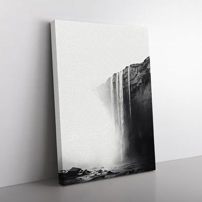 Waterfall Minimalism Art Canvas Print for Living Room Bedroom Home Office Décor, Wall Art Picture Ready to Hang, 76x50 cm (30x20 Inch)