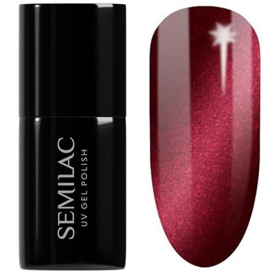Semilac Vernis semi-permanent UV 467 Red Candle Flash 7ml Collection Silk effect