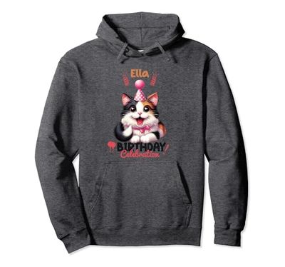 Decoración de cumpleaños para gatos, caras de gato, fiesta de gatitos Sudadera con Capucha