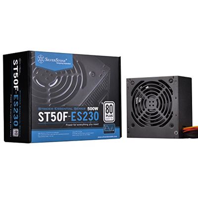 SilverStone SST-ST50F-ES230 v 2.0 - Strider Essential Serie, 500W 80 Plus 230V EU ATX fluisterstille PC voeding met 120 mm ventilator
