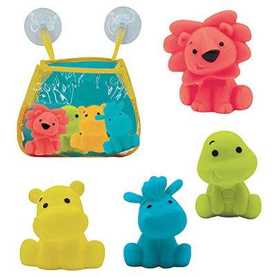 LUDI 4 Aspergores de Animales para Baño, Plástico Flexible, 10 Meses, Multicolor