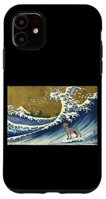 Cute Retro Vintage Surfing a Wave Weimaraner Lover Coque pour iPhone 11
