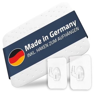 Alfombrilla de Ducha Step Aprox. 54 x 54 cm, Color Blanco, 100% TPE, Incluye 2 Ganchos, Libre de PVC, ftalatos, Plomo, látex, Certificado TÜV, Fabricado en Alemania