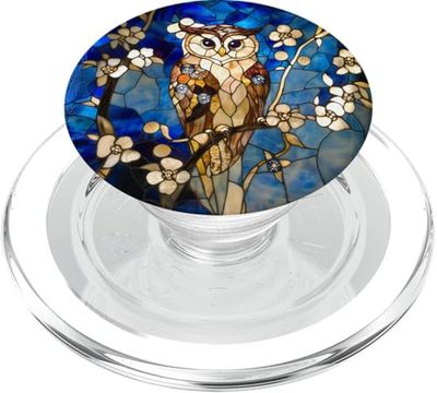 Gufo Fiori di campo macchiati Vintage Fiori Floreali Owl Lover PopSockets PopGrip per MagSafe