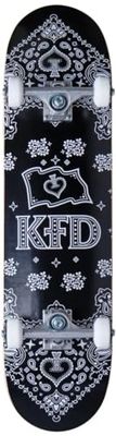 KFD Uniseks bandana skateboard voor volwassenen, zwart, 8 inch