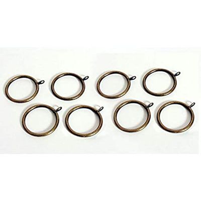 Bulk Hardware BH03192 Anneau de tringle en Métal finition Laiton avec œil fixe, Set de 8 Pièces