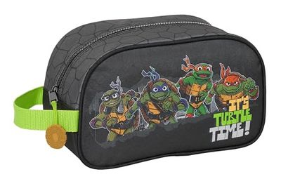 Safta Tortues Ninja - Trousse Scolaire Moyenne avec poignée, Trousse pour Enfant, Adaptable au Chariot, Facile à Nettoyer, Confortable et Polyvalente, qualité et résistance, 26 x 12 x 15 cm,