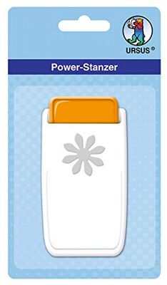 Power Stanzer madeliefje, grootte ca. 2,5 cm, geschikt voor vele materialen zoals kurk, karton, schuimrubber, folie en kunststof, met sluitsysteem voor ruimtebesparende opslag
