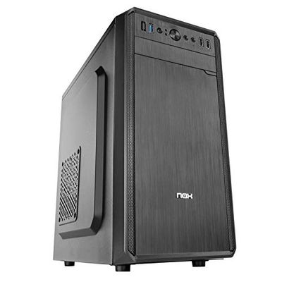 Caja microATX con 1 x USB 3.0, 2 x USB 2.0, HD Audio, Fuente 500W, Dimensiones 330x170x350, Frontal Cepillado, Color Negro - Ideal para PC compactos.