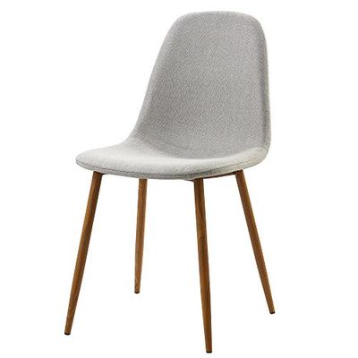 Versanora Minimalista set met 2 lichtgrijze keuken-eetkamerstoelen (alleen stoelen), eenheidsmaat