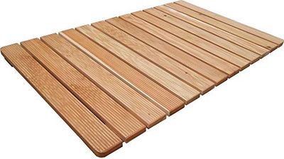 Castelmerlino 119 Pedana per Doccia in Legno di Larice a Doghe Avvitate cm 105 x 63 per Piatti Doccia 120 x 80