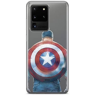 ERT GROUP Custodia per Samsung S20 Ultra Originale e Ufficiale Marvel Modello Captain America 002 perfettamente adattata alla forma del telefono cellulare, parzialmente trasparente