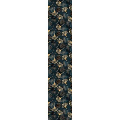 Ambiance Sticker Papier Peint Intissé Pré-encollé Rouleau Wallpaper Feuille de Ginkgo Bleu Adhésif Décorative - 1 Roulle de H300 x L60 cm