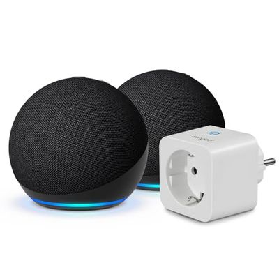 Echo Dot (5ª generazione) | Antracite, 2 pezzi + Sengled Smart Plug, compatibile con Alexa - Kit di base per Casa Intelligente
