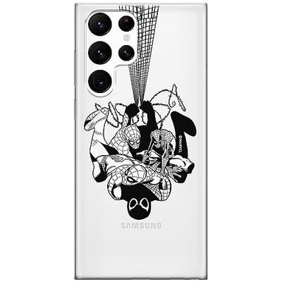 ERT GROUP etui na telefon Samsung S22 ULTRA, case oryginalny i oficjalnie licencjonowany przez Marvel, wzór Spider Man 043, optymalnie dopasowane, plecki z TPU częściowo przeźroczyste