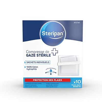 Steripan 10 compressas de gaze (30 x 30 cm), conjunto de 2