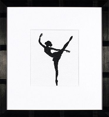 Lanarte Point De Croix Compté Tableau Kit Complet DIY Broderie Motif SILHOUETTE BALLET IIIPatron Adulte Art Creatif Decoration Salon Activité Manuelle Cadeau ca. 11,5 x 14,5 cm Counted Cross Stitch
