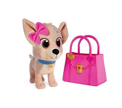 Simba 105890020 - ChiChi LOVE Gosedjur BFF - ChiChi LOVE som Mjukdjur med Halsband och Rosett, Kommer i Rosa Handväska, 20 cm, Från 3 år