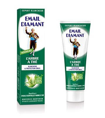 Email Diamant - Dentifrice à l'Huile Essentielle d'Arbre à Thé & Bicarbonate, Blancheur & Protection de l'Émail - 75ml