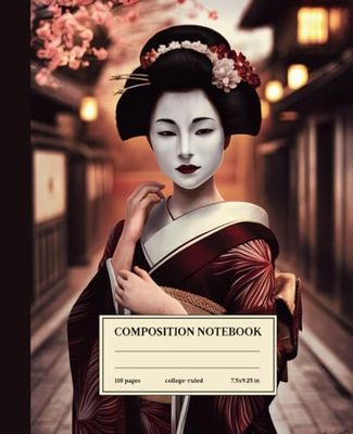 Composition Notebook College Ruled: Elegance of the Geisha: Vintage Japanese Geisha Portrait for Artists and Culture Enthusiasts