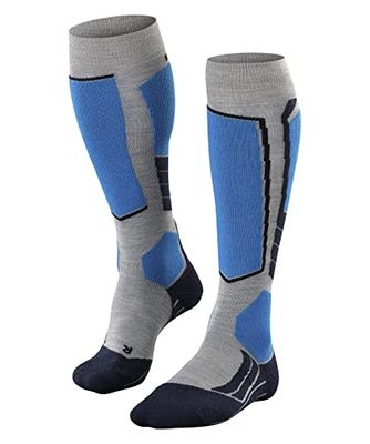 FALKE SK2 Intermediate Wool M Kh lana filo funzionale caldi spessi 1 paio, Calzini da sci Uomo, Grigio Light Grey 3400, 44-45
