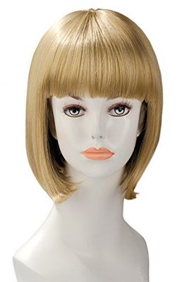 World Square Plunging Ladies Wigs Blonde Wig With Fringe
