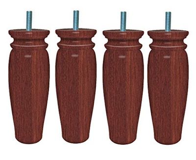 Margot – Royal Rustikal set 4 fötter för laterrost trä 5,5 x 5,5 x 18 cm, trä, mahognyi, 5,5 x 5,5 x 18 cm