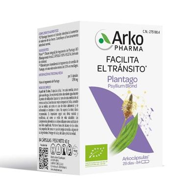 Arkopharma Arkocápsulas Plantago BIO 84 Cápsulas, Facilita el Transito Intestinal, Bienestar Digestivo, Estreñimiento, Vegano, Complemento Alimenticio