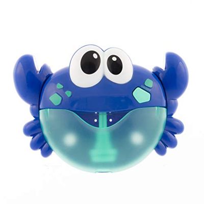 InnovaGoods - Crabe Musical pour Bain avec Bulles de Savon, Jeux Bain Bébé, Multifonction Jouet Musical, 12 Mélodies Enfantines, Bleu, Plastique