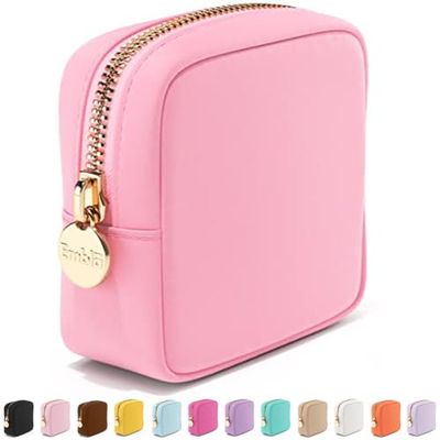 EMBLA Makeup Bag,Travel Bag Pouch, Toiletry Bag, Makeup Organizer, Nylon Cosmetic Zipper Pouches,Clutch, Coin Purse, Storage Bag Organizer, Make up Bags,Mini, Small, Large for Women, Flamingo, Mini
