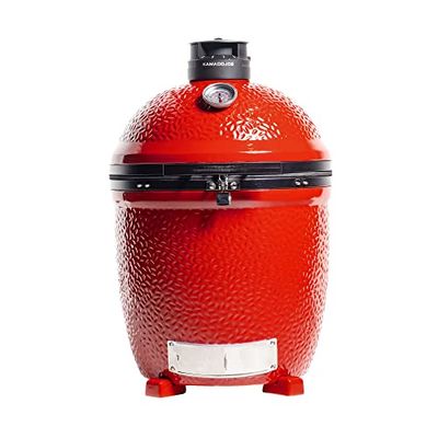 Kamado Joe® Classic Joe™ III Gril à charbon autonome 45,7 cm en rouge, étagères latérales, poignée de gril et outil pour cendres