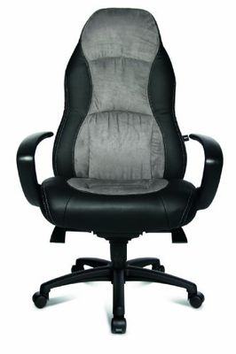 Topstar Speed Chair, managersstoel, bureaustoel, bureaustoel, incl. armleuningen, kunstleer/microvezel, zwart/grijs