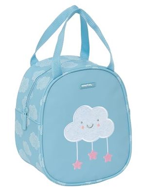 Safta PREESCOLAR NUBE - Neceser Termo Preescolar, Neceser Infantil, Adaptable a Carro, Ideal para Niños de 5 a 14 Años, Cómodo y Versátil, Calidad y Resistencia, 19x14x22 cm, Color Azul Pastel