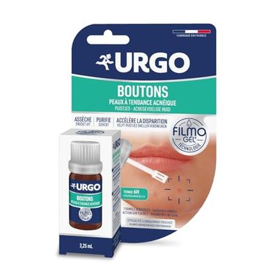Urgo - Filmogel Boutons – à base d’un complexe Rétinoïde-Acide Hyaluronique et d’huile essentielle de Tea Tree - Assèche – Purifie – Accélère la disparation des boutons - 3,25mL