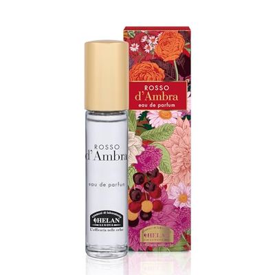Helan, Amber Czerwony - Perfumy Kobieta Owijająca ze słodkimi migdałami, Eau de Parfum Kobieta Owocowy Bursztyn Drewniany, Perfumy Kobieta Zrównoważone Słodkie i Pikantne, Zapach Made in Italy, 10 ml