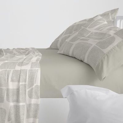 Burrito Blanco | Juego de sábanas Algodón | Cama de 90cm. (+Medidas Disponibles) | Diseño 630 | Color Laurel (90x190/200cm.)