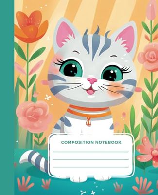 Cat Composition Notebook: Cute Animal Journal For Kids, Gift For Kids, Soft Cover Lined Journal Notebook 110 Pages 7.5x9.25