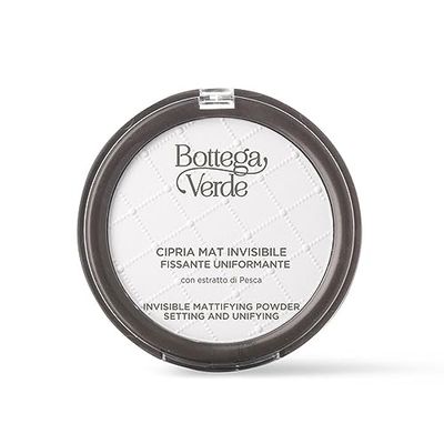 Bottega Verde - Cipria mat invisibile, con estratto di Pesca (8,5 g) - fissante uniformante