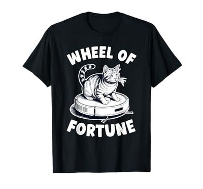 Wheel of Fortune Robot Vacuum Cleaner Funny Cat T-Shirt