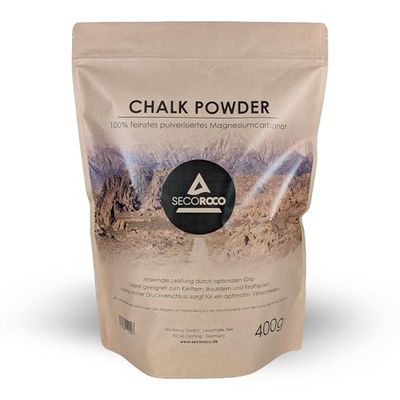 Secoroco Chalk Powder 400 g - fijnste magnesiumcarbonaat - ideaal voor klimmen, boulderen, krachtsport en turnen