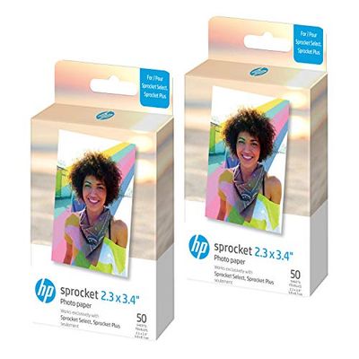 HP Sprocket 2,3 x 3,4 Premium Instant Zink, 100 Pack, 100 Feuilles
