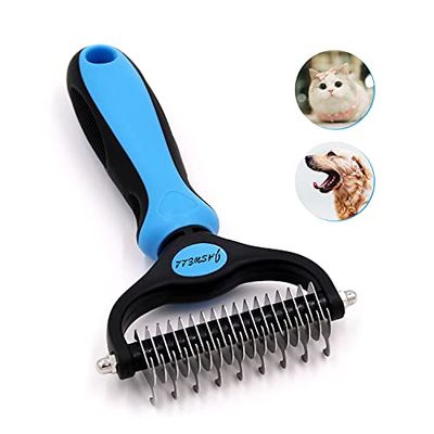 Jaswell Brosse à sous-poil pour chiens et chats à poils moyens à longs - Brosse à sous-poil contre les nœuds et sous-poils