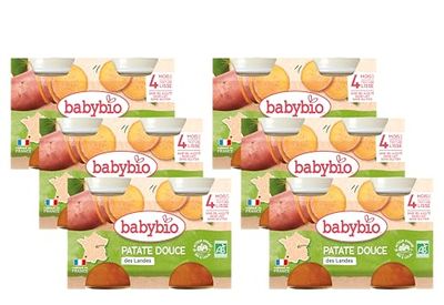 Babybio - Petits pots - Patate Douce - 2x130g - 4+ mois - BIO - Lot de 6