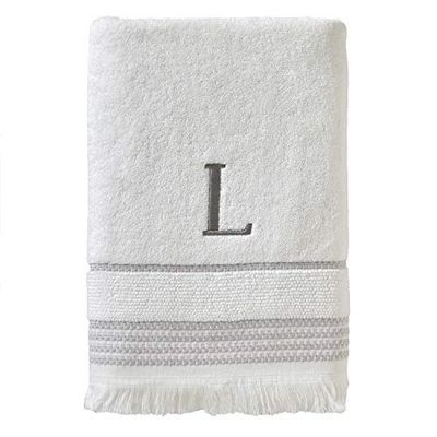 SKL Home Bath Towel, L, Cotton, White, 28x54