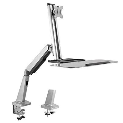 Maclean MC-728 - Suporte para monitor e teclado para trabalhar em pé ou sentado