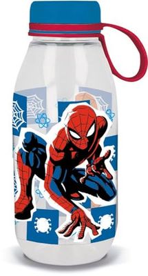 Marvel Ecozen Drinkfles voor kinderen, van Tritan, Spiderman, spin, 460 ml, met capuchon en siliconen handvat