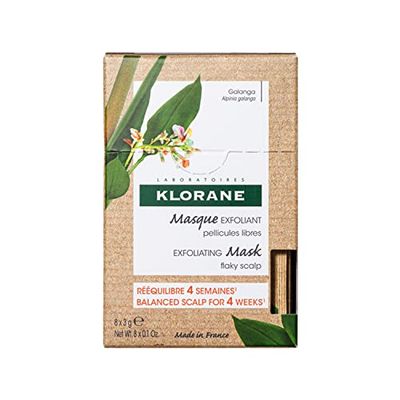 Klorane - Maschera esfoliante in polvere - Con Galangal & Argilla - Per cuoio capelluto a rischio forfora, traballante - Trattamento di 1 mese