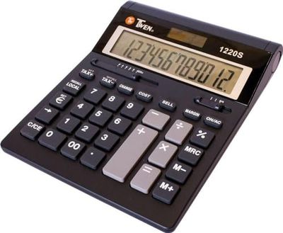 Twen Anzeigender TW1220SSOLAR calcolatrice da tavolo – nero